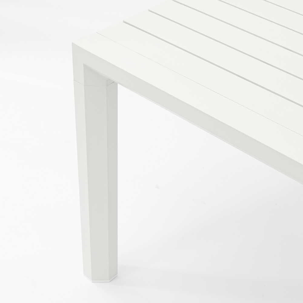 Mesa fija Byron 160cm aluminio blanco