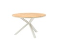 Mesa redonda Sidney alu blanco / teca diam.120cm