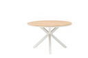 Mesa redonda Sidney alu blanco / teca diam.120cm