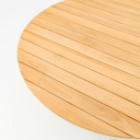Mesa redonda Sidney alu blanco / teca diam.120cm