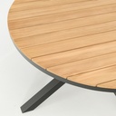 Mesa redonda Sidney alu antracita/ teca diam.120cm