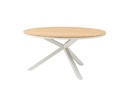 Mesa redonda Sidney alu blanco / teca diam.150cm