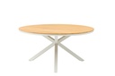 Mesa redonda Sidney alu blanco / teca diam.150cm