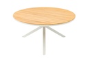 Mesa redonda Sidney alu blanco / teca diam.150cm