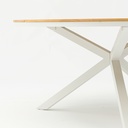 Mesa redonda Sidney alu blanco / teca diam.150cm