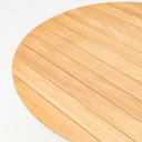 Mesa redonda Sidney alu blanco / teca diam.150cm