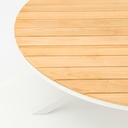 Mesa redonda Sidney alu blanco / teca diam.150cm