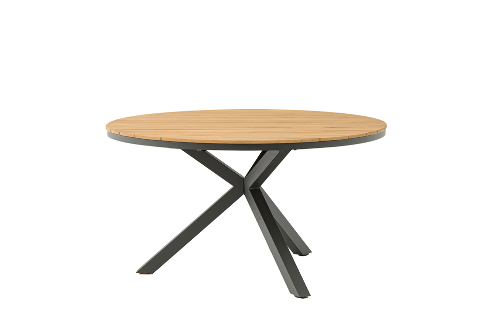 Mesa redonda Sidney alu antracita/ teca diam.150cm