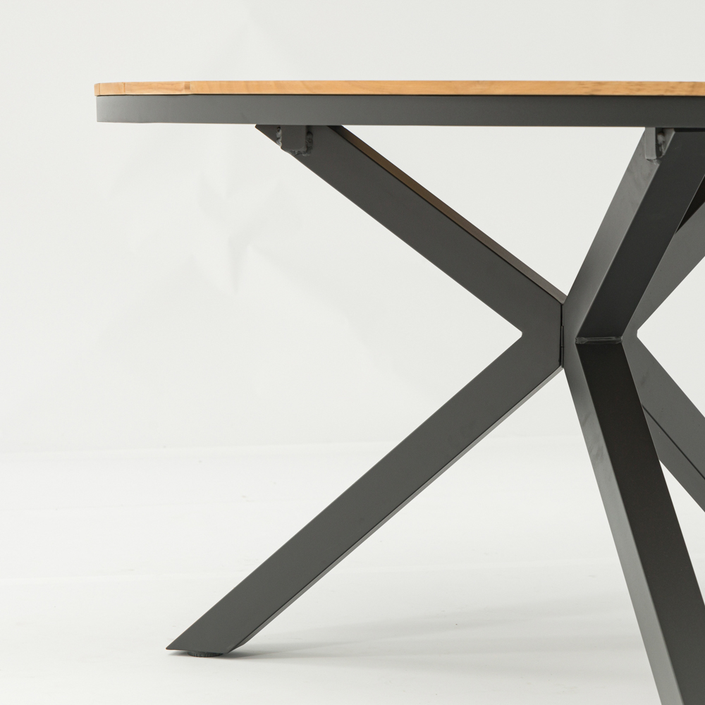 Mesa redonda Sidney alu antracita/ teca diam.150cm