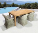 Mesa de comedor Tamu 240x100x78cm teca  reciclada