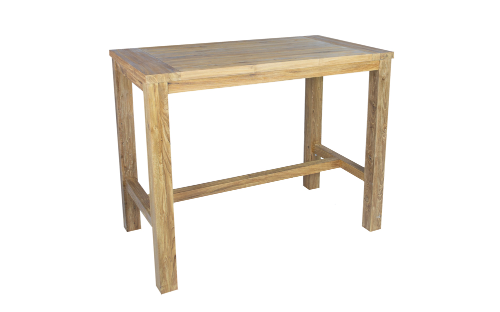 Mesa  alta bar Tamu 140x80x110cm teca reciclada