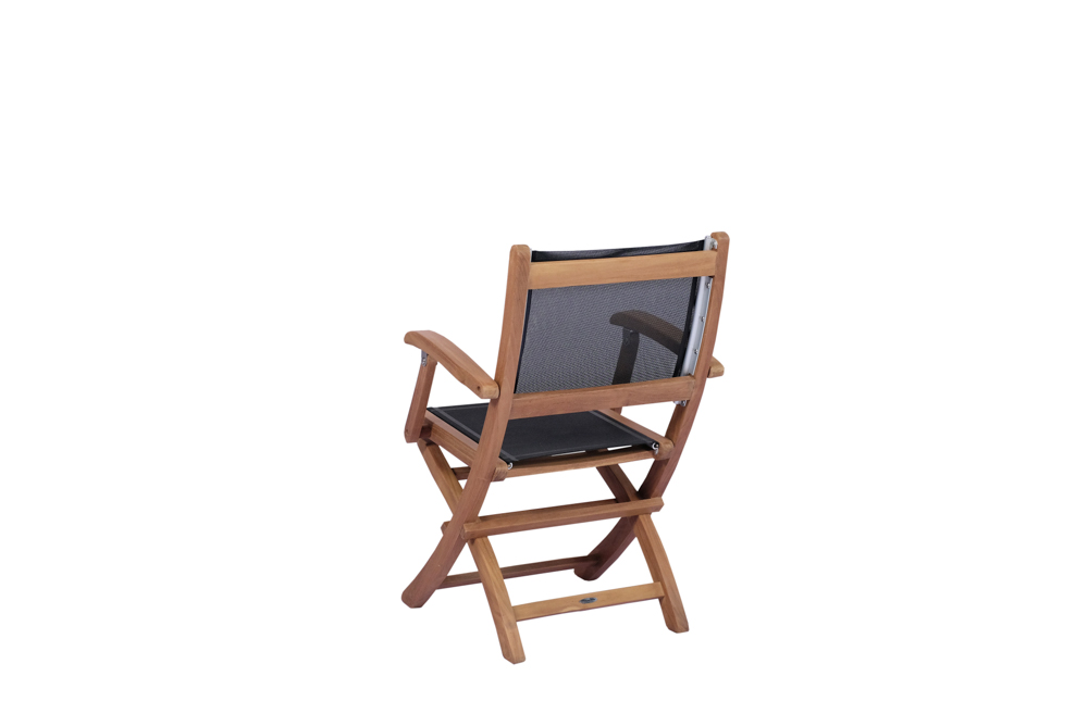 Silla plegable con brazos candon textilene negro