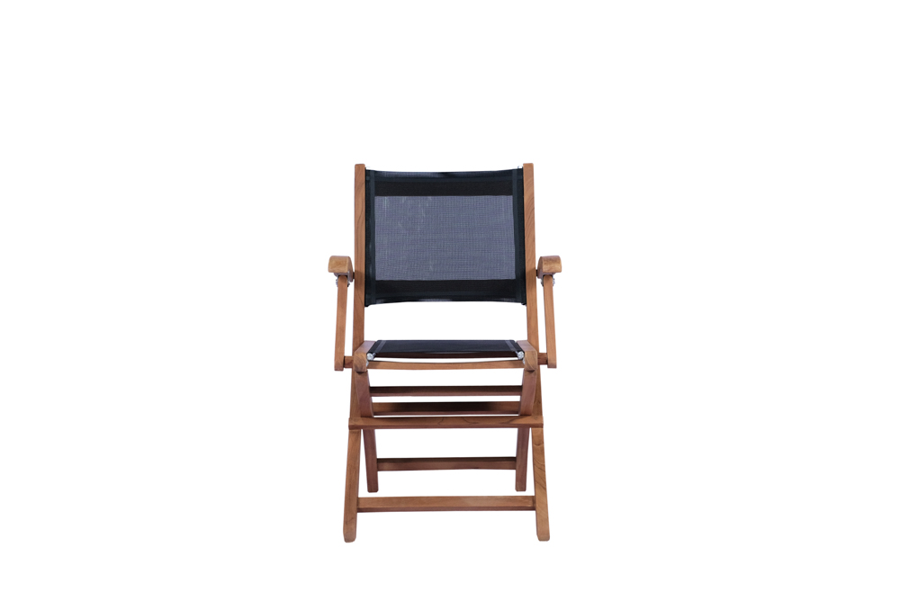 Silla plegable con brazos candon textilene negro