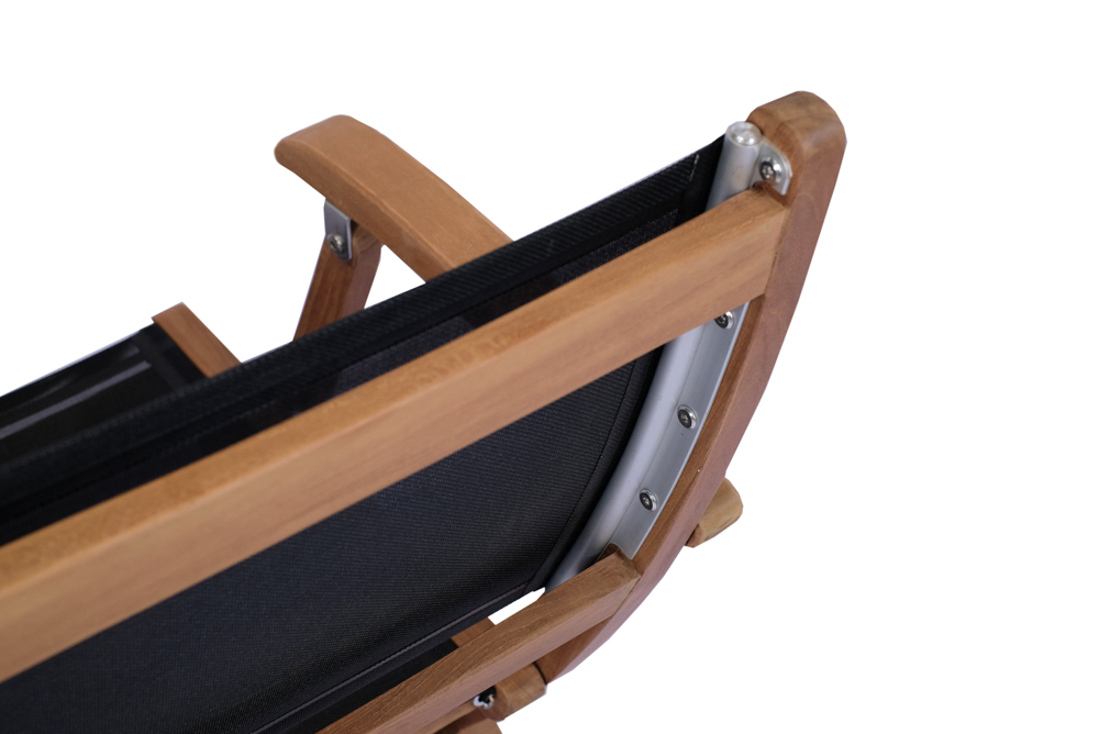 Silla plegable con brazos candon textilene negro
