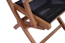 Silla plegable con brazos candon textilene negro