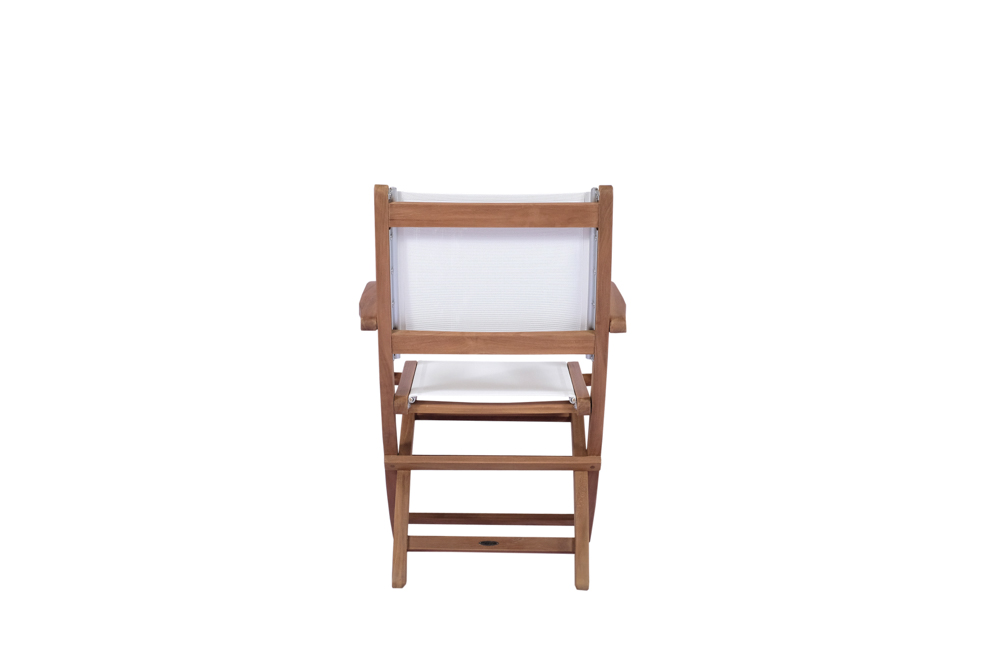 Silla plegable con brazos candon textilene blanco