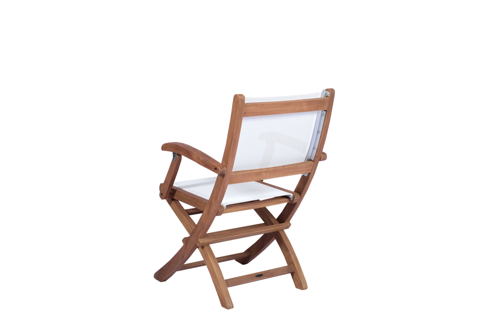 Silla plegable con brazos candon textilene blanco