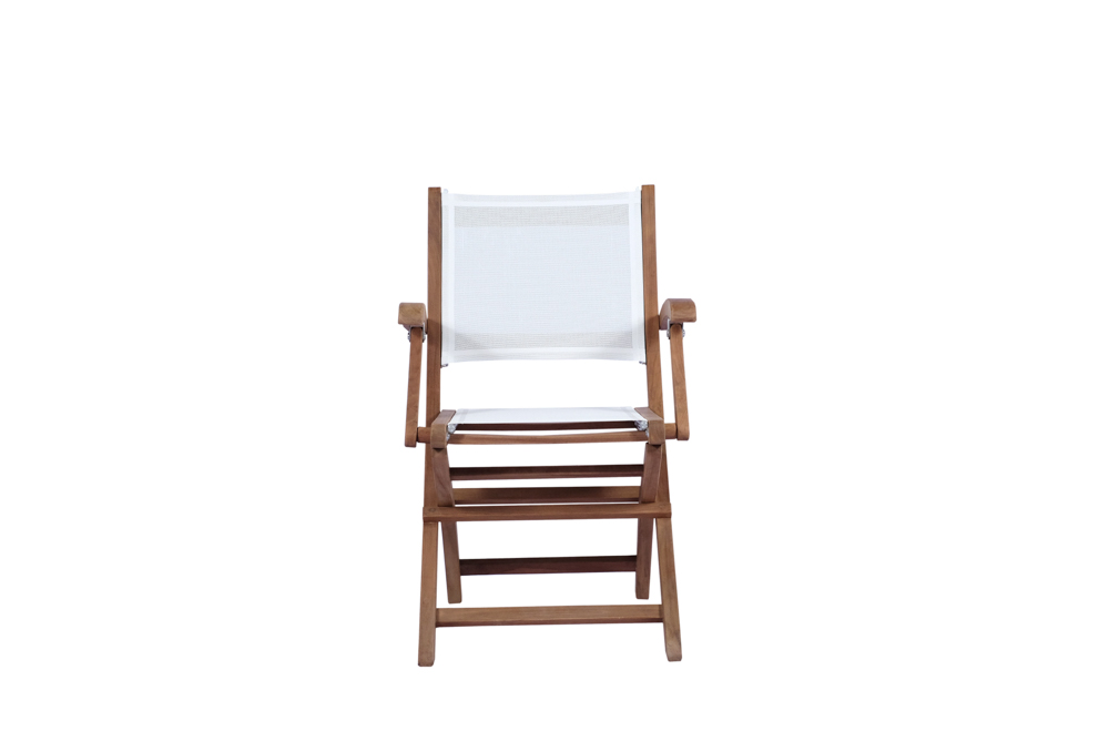 Silla plegable con brazos candon textilene blanco
