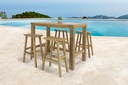 Mesa  alta bar Tamu 200x80x110cm teca reciclada