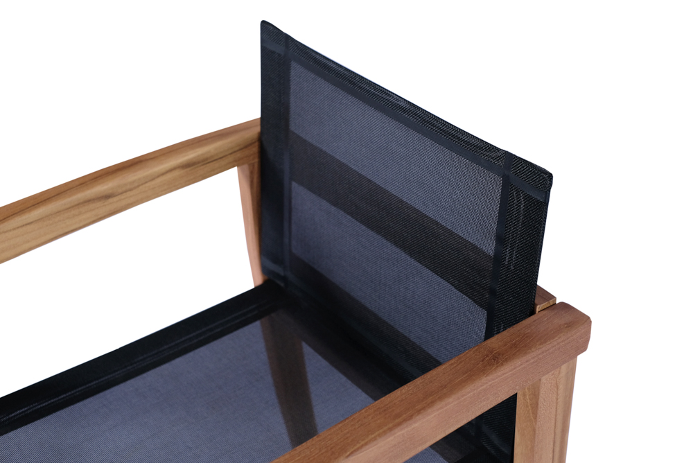 Sillon con brazos candon textilene negro