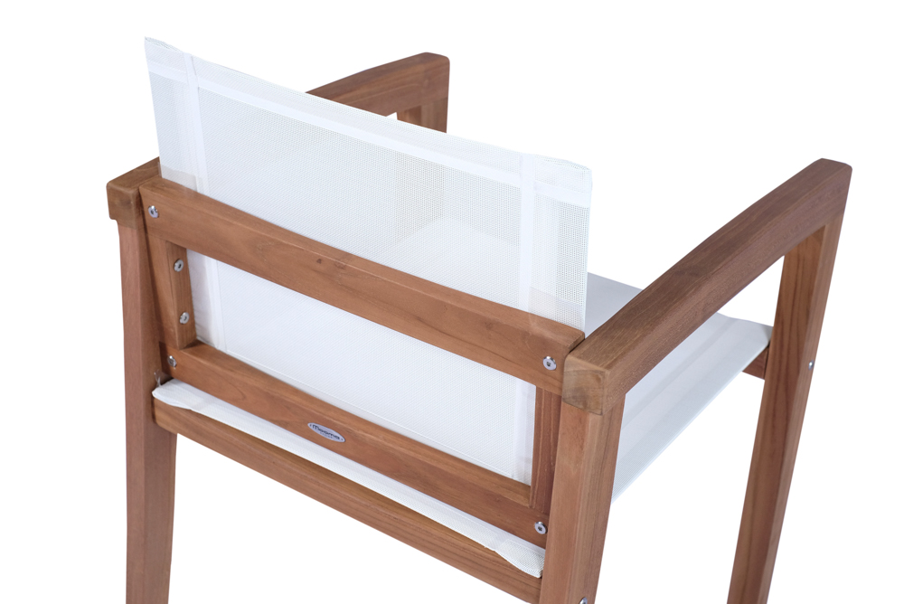Sillon con brazos candon textilene blanco