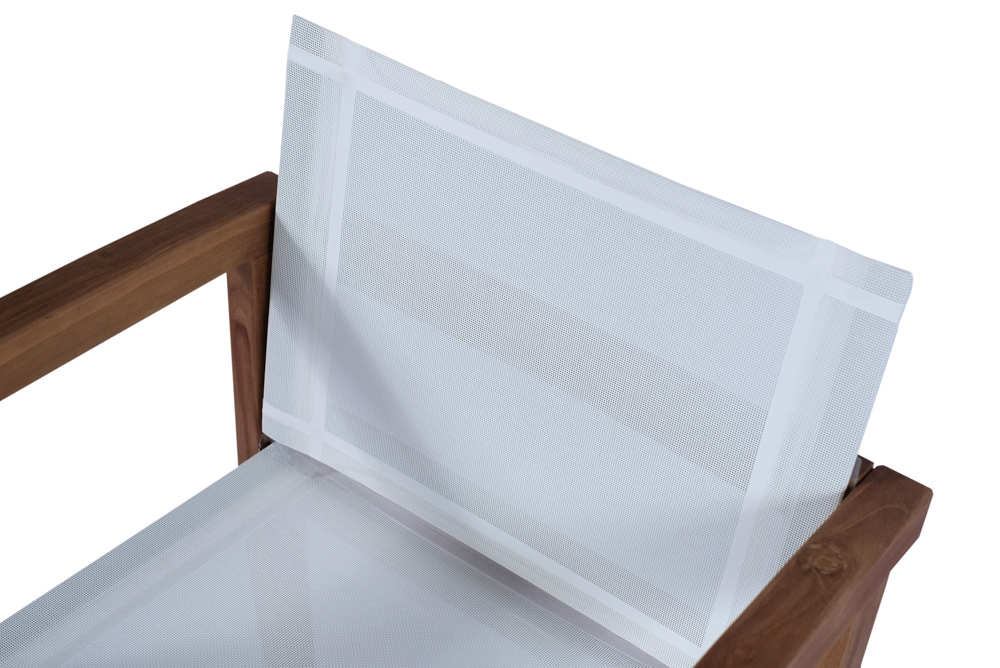 Sillon con brazos candon textilene blanco