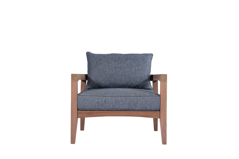 Sofa 1 plaza Roxas. Cojineria gris marino