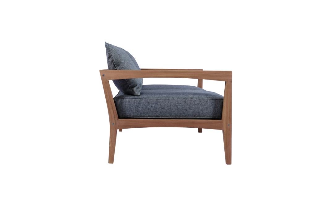 Sofa 2 plazas Roxas. Cojineria gris marino