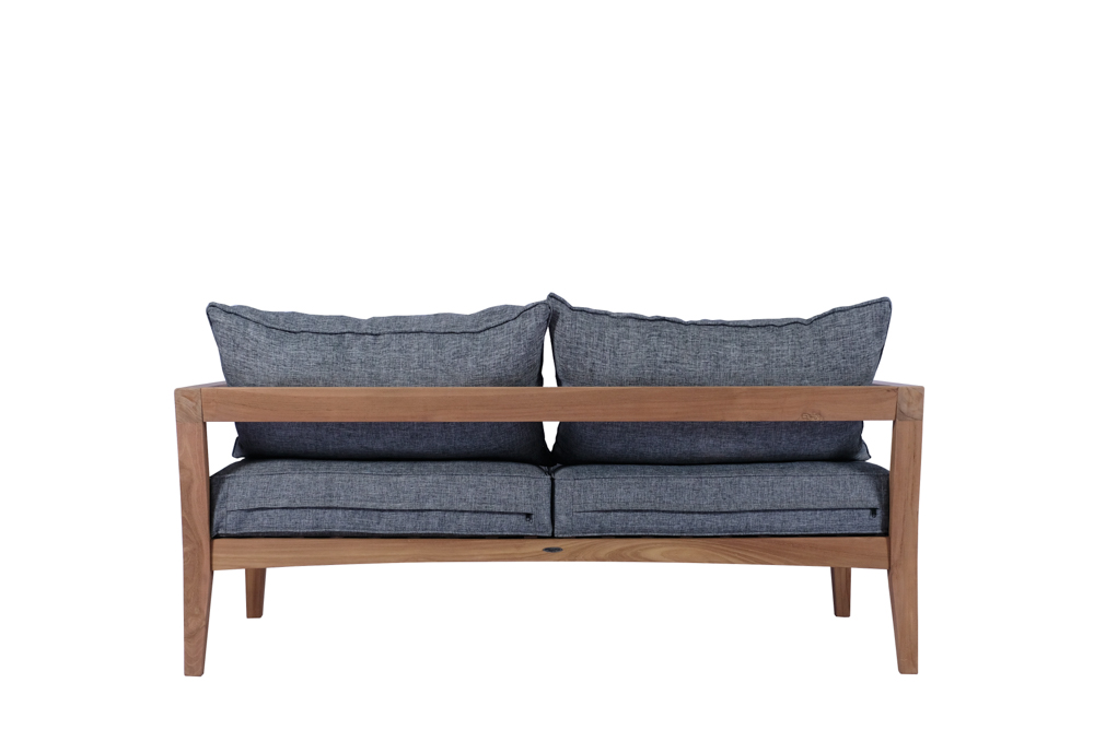 Sofa 2 plazas Roxas. Cojineria gris marino