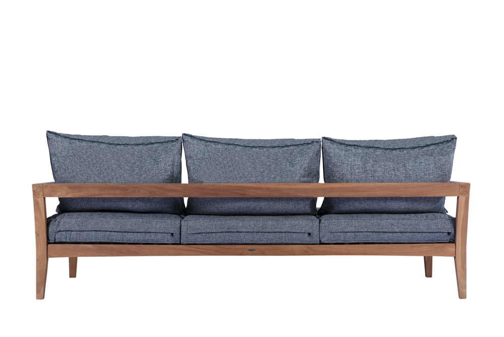 Sofa 3 plazas Roxas. Cojineria gris marino