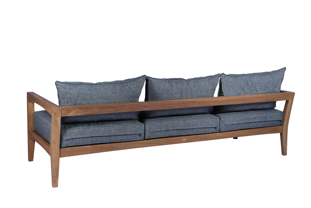 Sofa 3 plazas Roxas. Cojineria gris marino