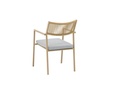 Silla de comedor Harmony aluminio efecto madera y cuerda natural.