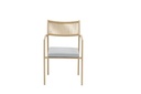 Silla de comedor Harmony aluminio efecto madera y cuerda natural.