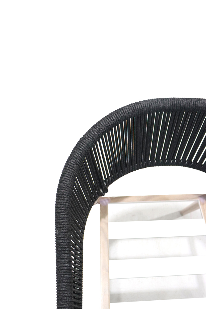 Sillon de  comedor Sunset aluminio ef.madera y cuerda antracita