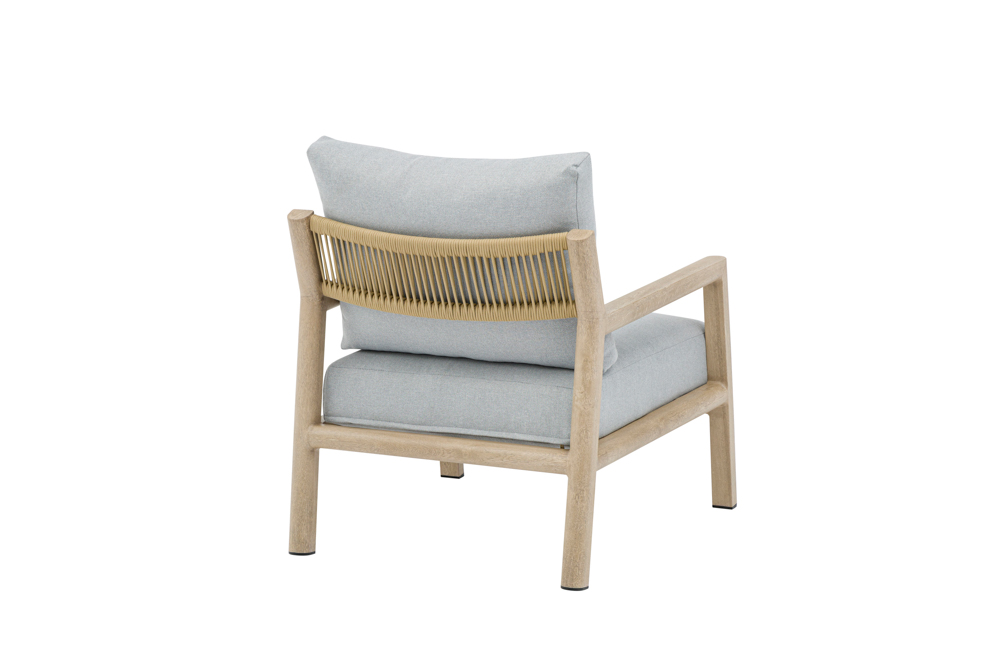 Sofa 1 plaza Harmony. Aluminio efecto madera y cuerda natural
