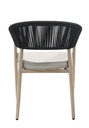 Sillon de  comedor Sunset aluminio ef.madera y cuerda antracita