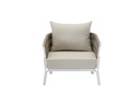 Sofa 1 plaza Anmore alu blanco textil  greige