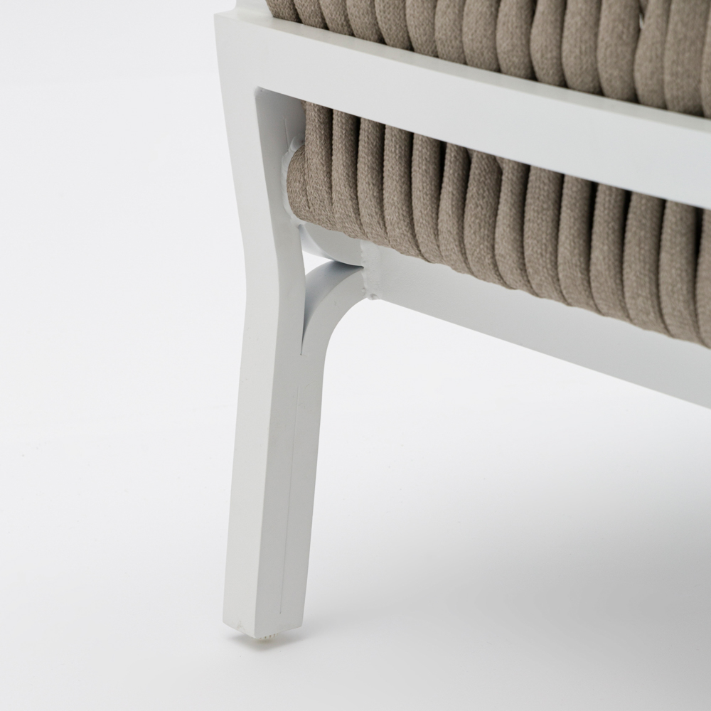 Sofa 1 plaza Anmore alu blanco textil  greige