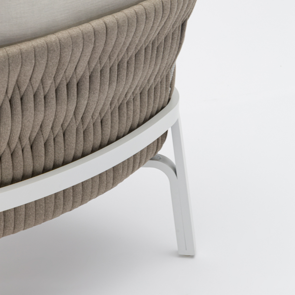 Sofa 1 plaza Anmore alu blanco textil  greige