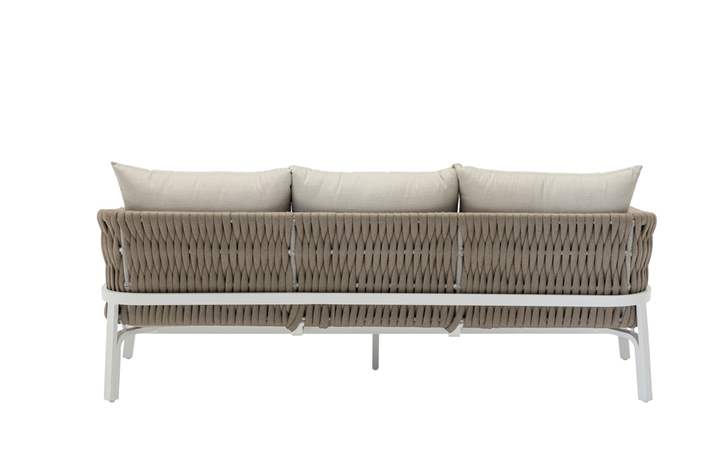 Sofa 3 plazas Anmore alu blanco textil  greige