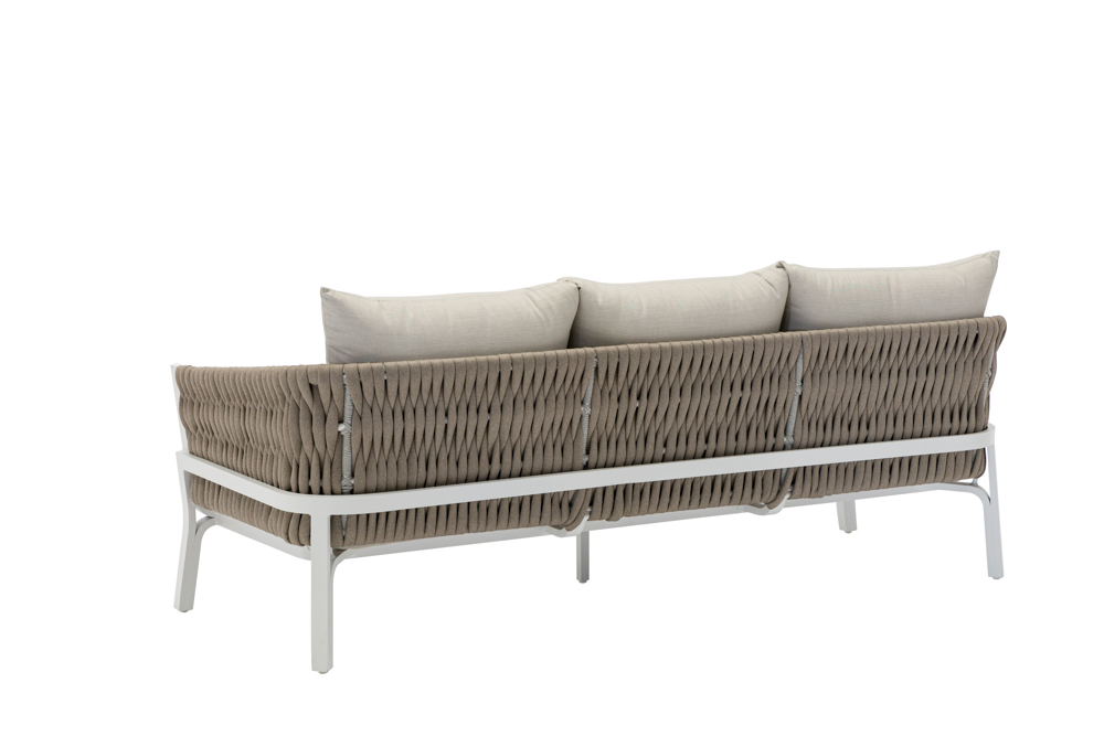 Sofa 3 plazas Anmore alu blanco textil  greige