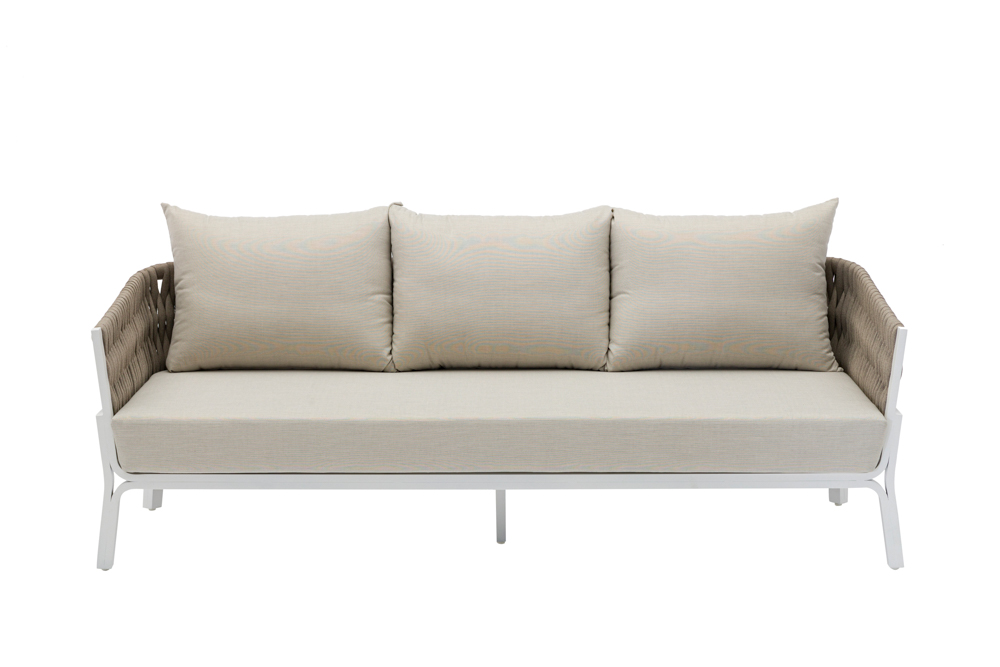 Sofa 3 plazas Anmore alu blanco textil  greige