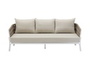 Sofa 3 plazas Anmore alu blanco textil  greige