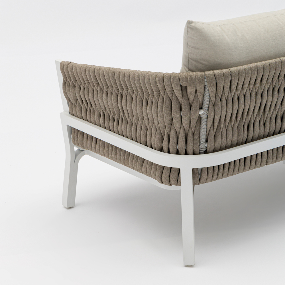 Sofa 3 plazas Anmore alu blanco textil  greige