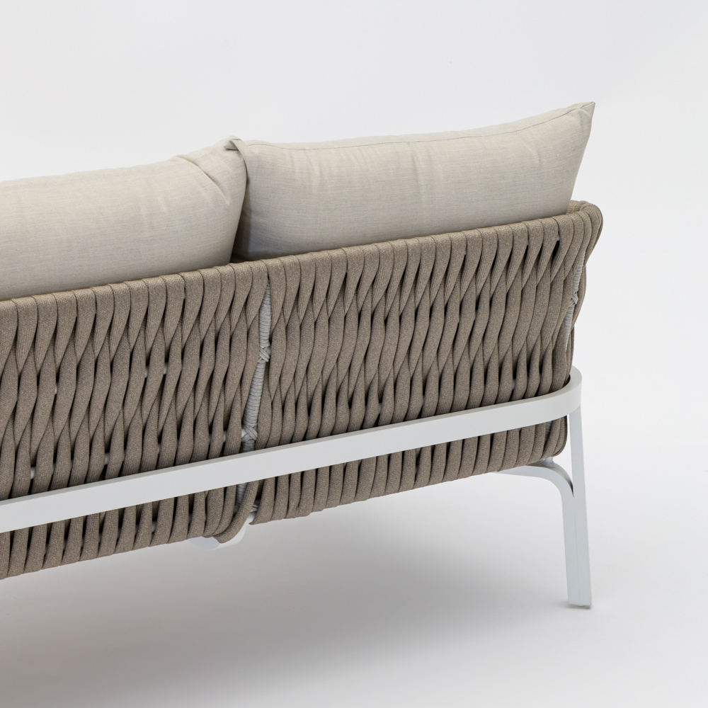 Sofa 3 plazas Anmore alu blanco textil  greige