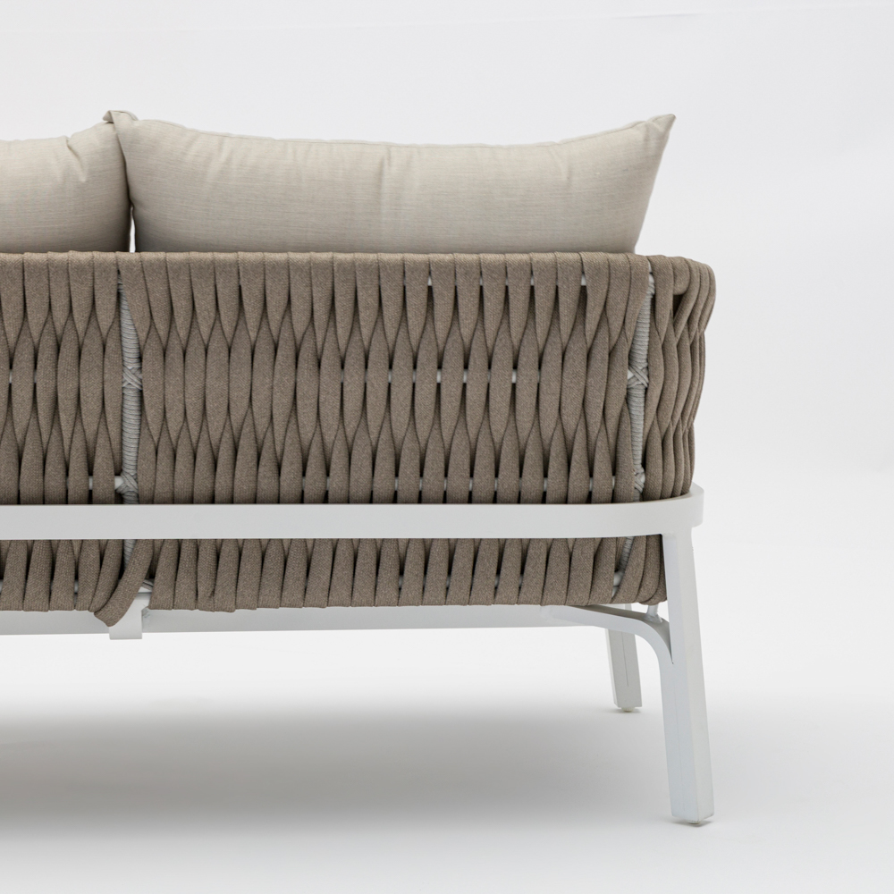 Sofa 3 plazas Anmore alu blanco textil  greige