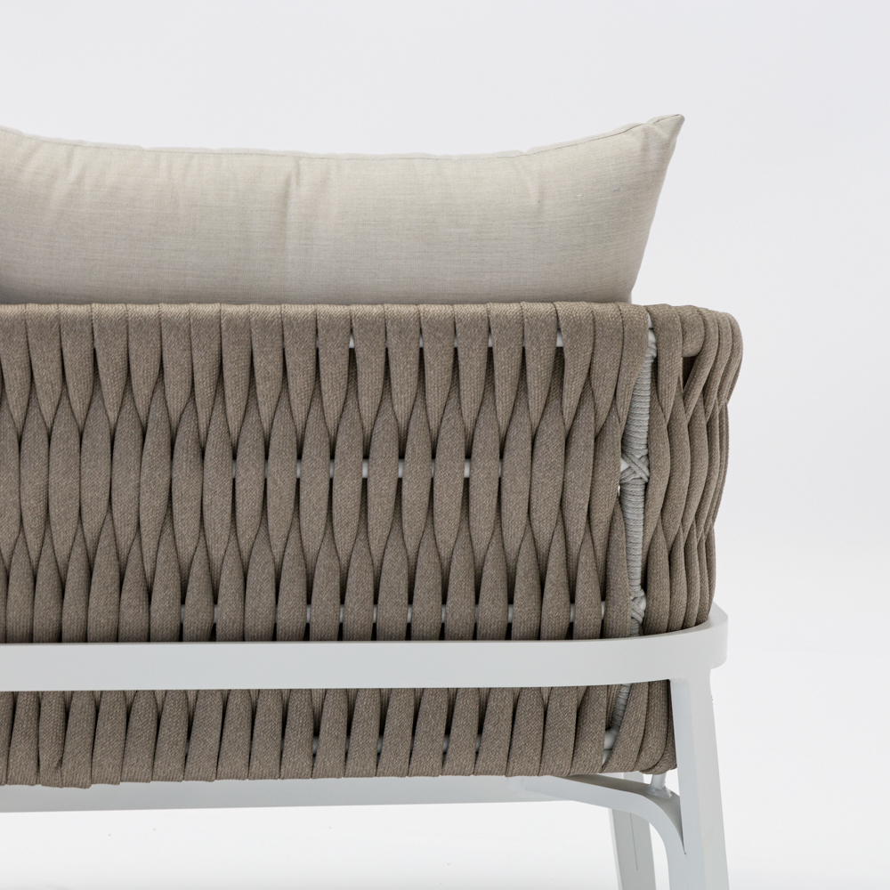 Sofa 3 plazas Anmore alu blanco textil  greige