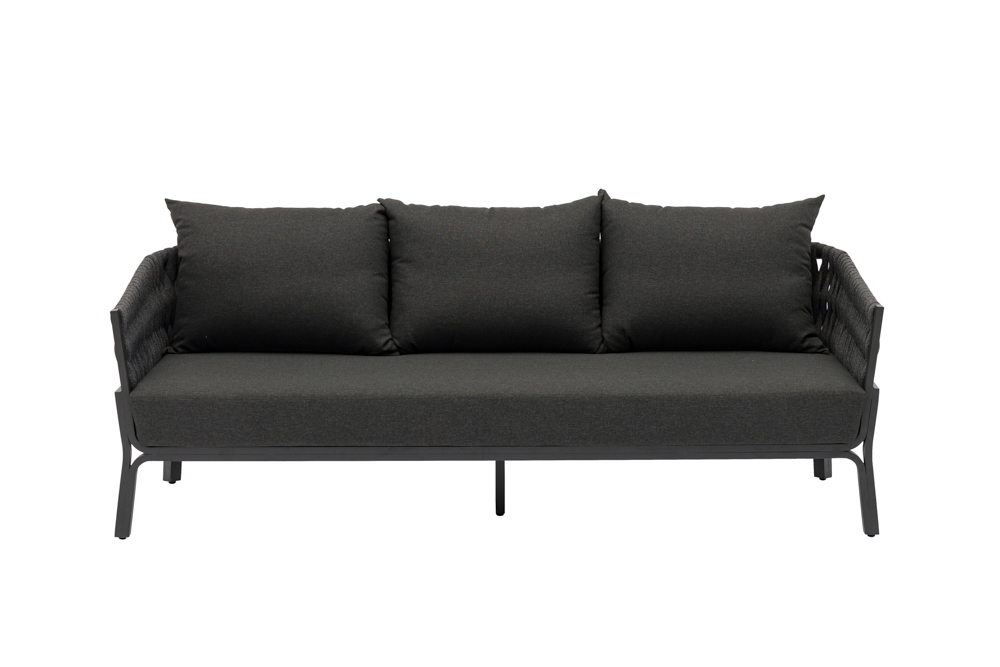 Sofa 3 plazas Anmore alu antracita textil antracita.