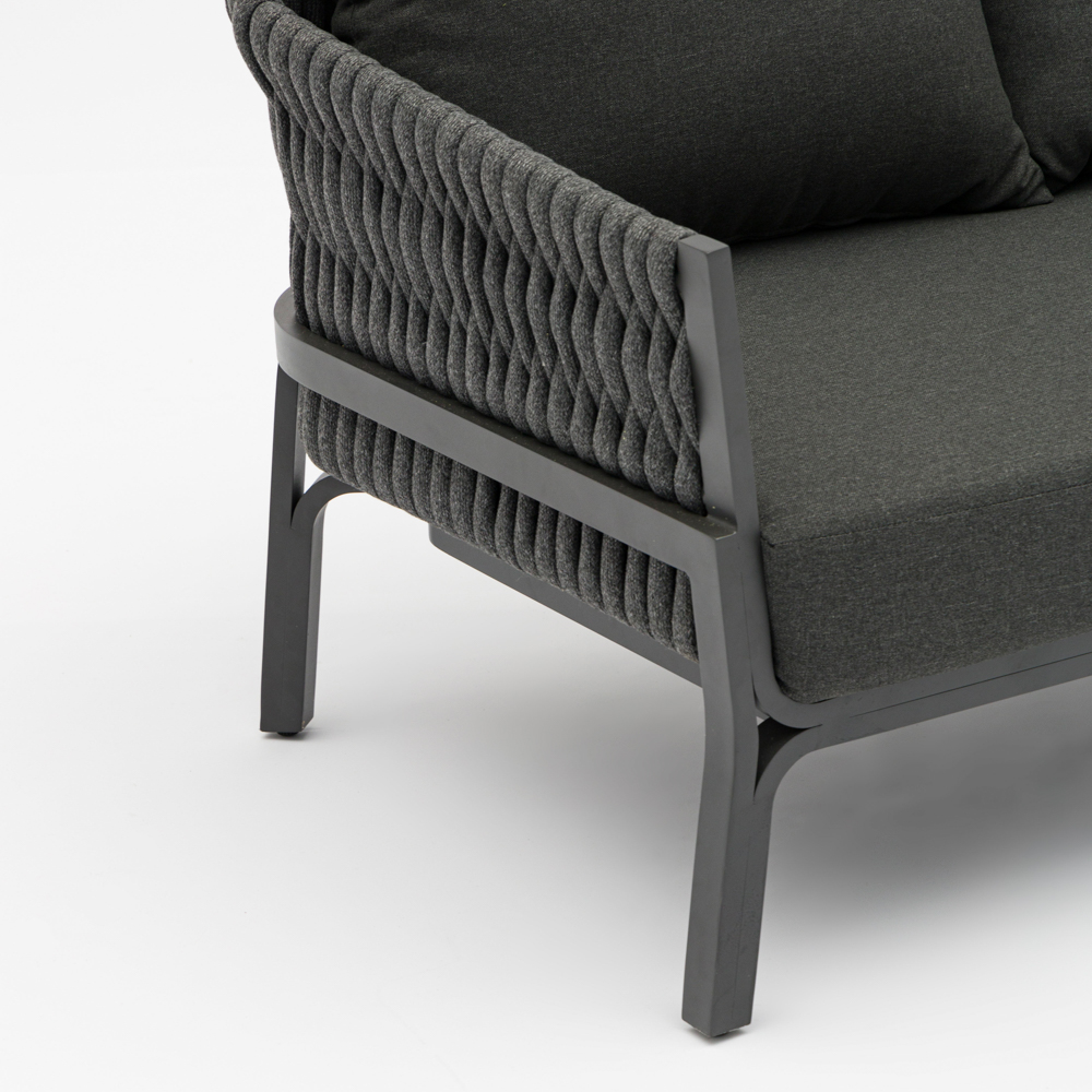 Sofa 3 plazas Anmore alu antracita textil antracita.