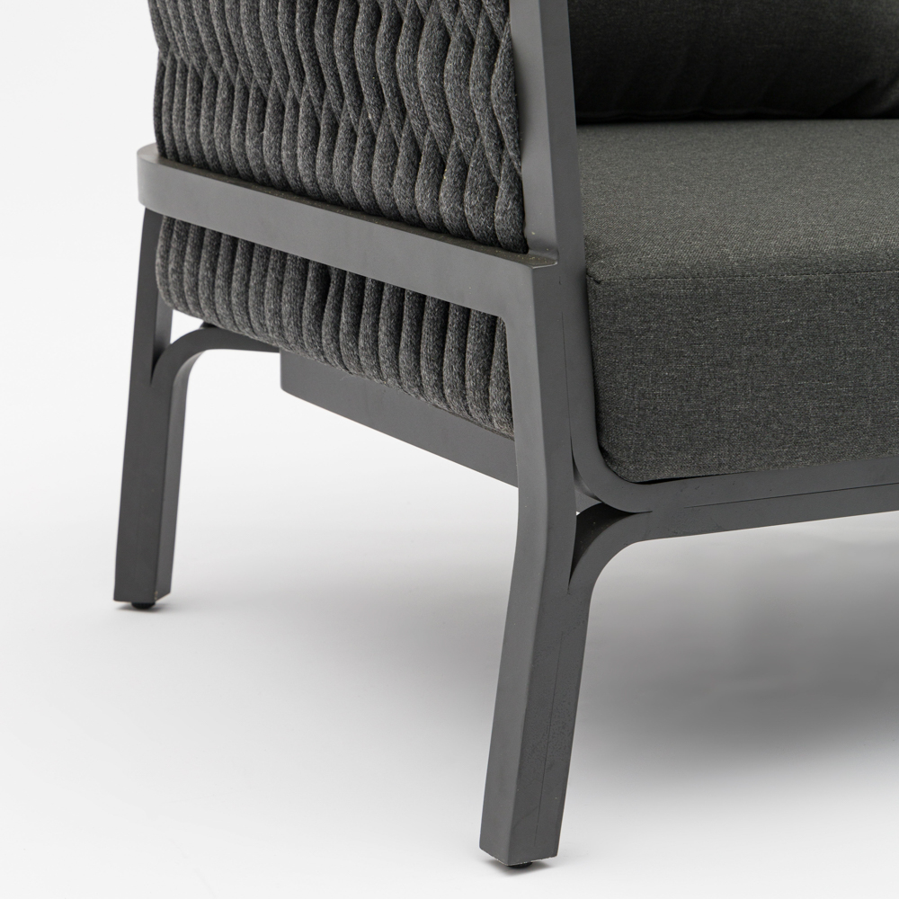 Sofa 3 plazas Anmore alu antracita textil antracita.